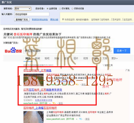 苏州竞价网站托管优化推广公司，菜根谭网络科技有限公司查询瑞皇关键词排名8月11日推广实况案例（1）